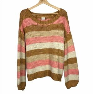 Boutique By Together Striped Crew Neck Sweater M
